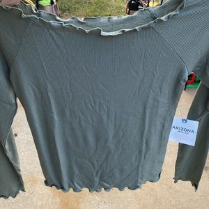 NWT Arizona sage green cotton top, sz s
